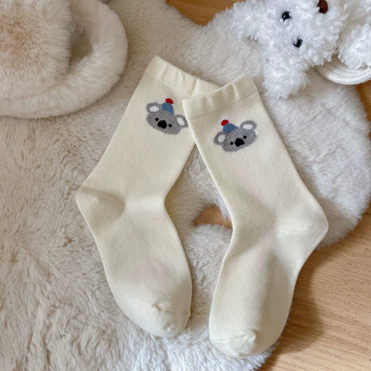White Animal Cotton Socks