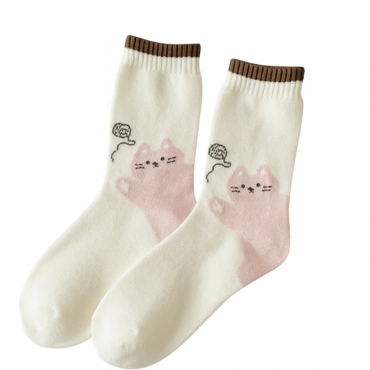 Cotton Wool Cat Socks